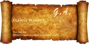 Gyürü Albert névjegykártya